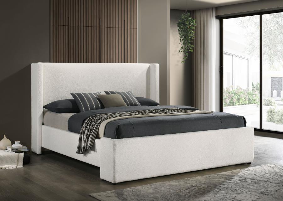 Alamosa - Boucle Upholstered Wingback Bed Coaster Fine Furniture