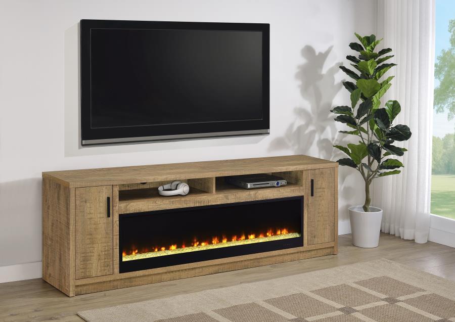 Eddy - 79" 2-Door TV Stand Fireplace Media Console - Mango Coaster Fine Furniture