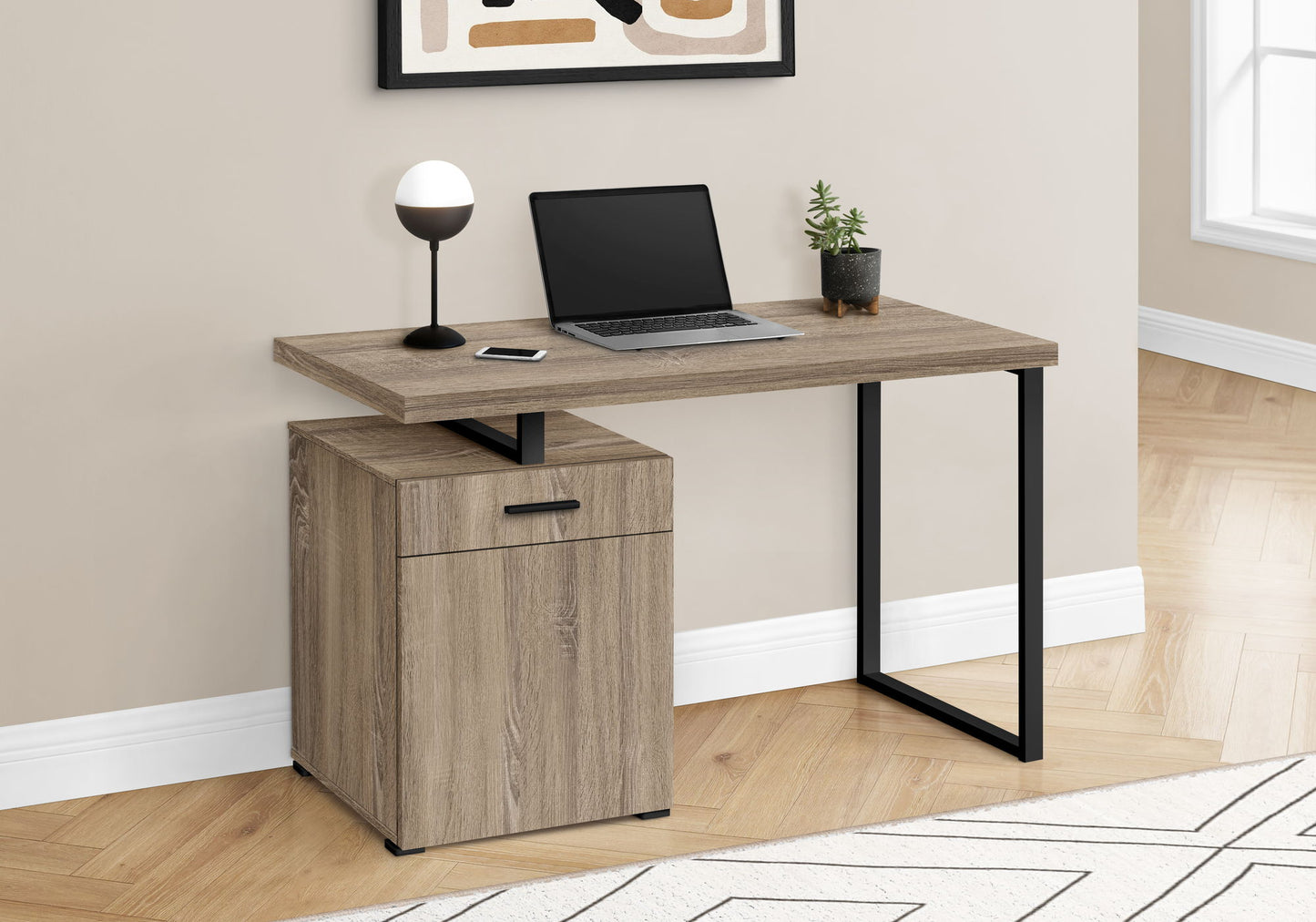 Computer Desk, Home Office, Laptop, Left, Right Set-Up, Storage Drawers, Work, Contemporary, Modern 8th Street