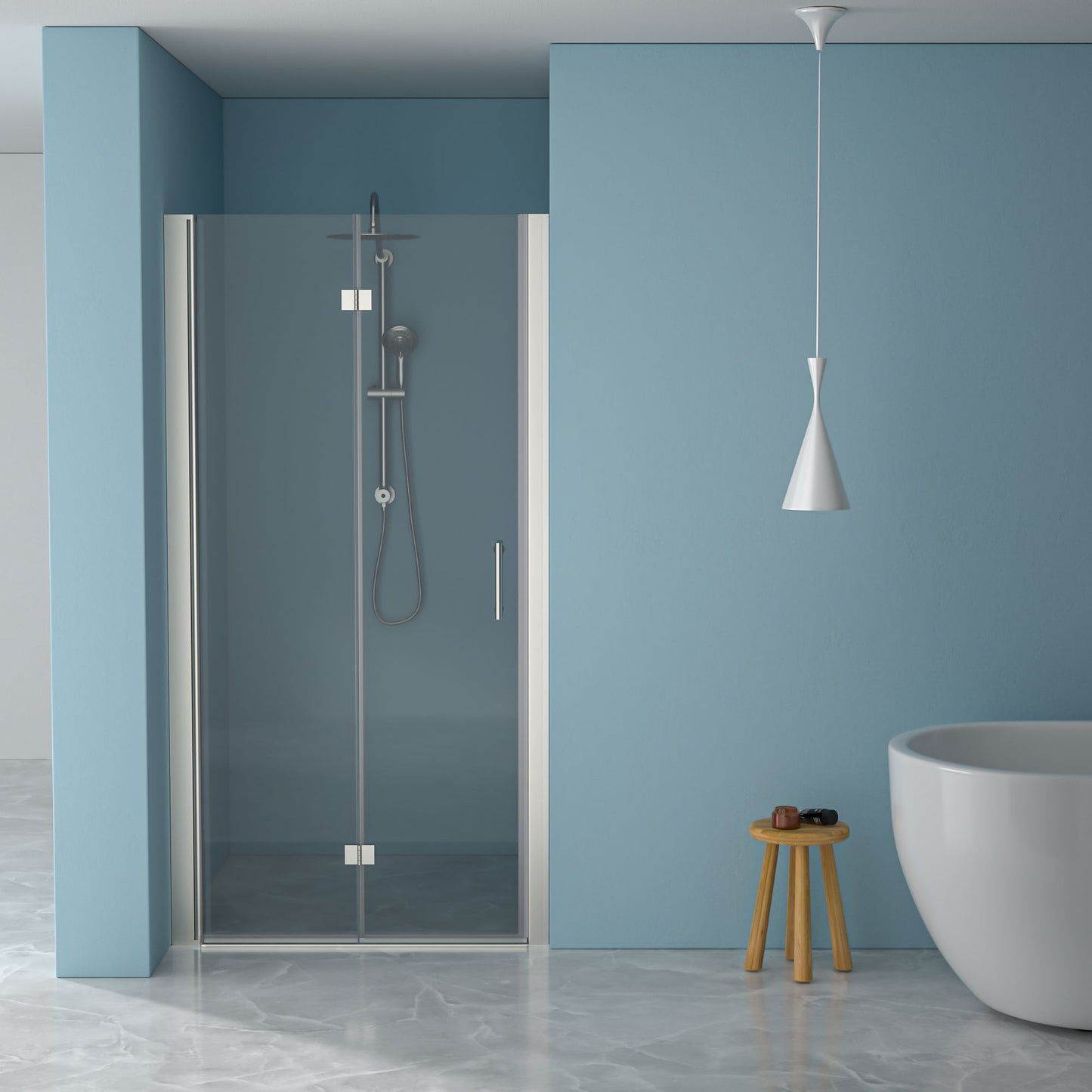 Fold Frameless Shower Door With Tempered Glass Daily Nest