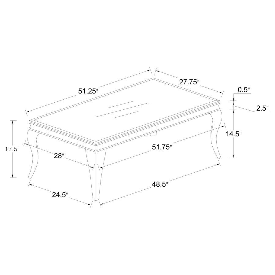 Carone - Rectangular Coffee Table CoasterEssence