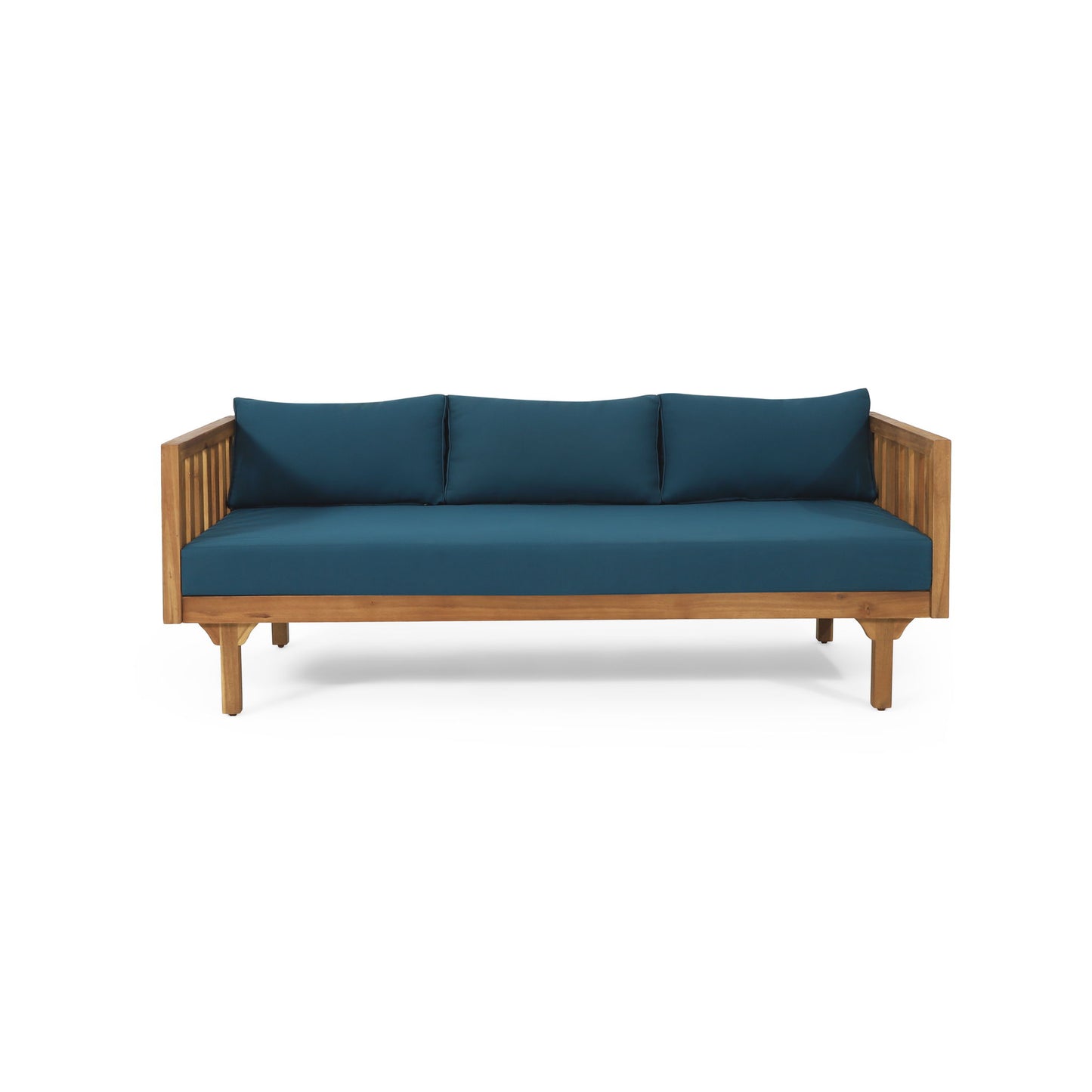 Claremont - 3 Seater Daybed Teak Acacia Wood Water Resistant Cushions Noble House