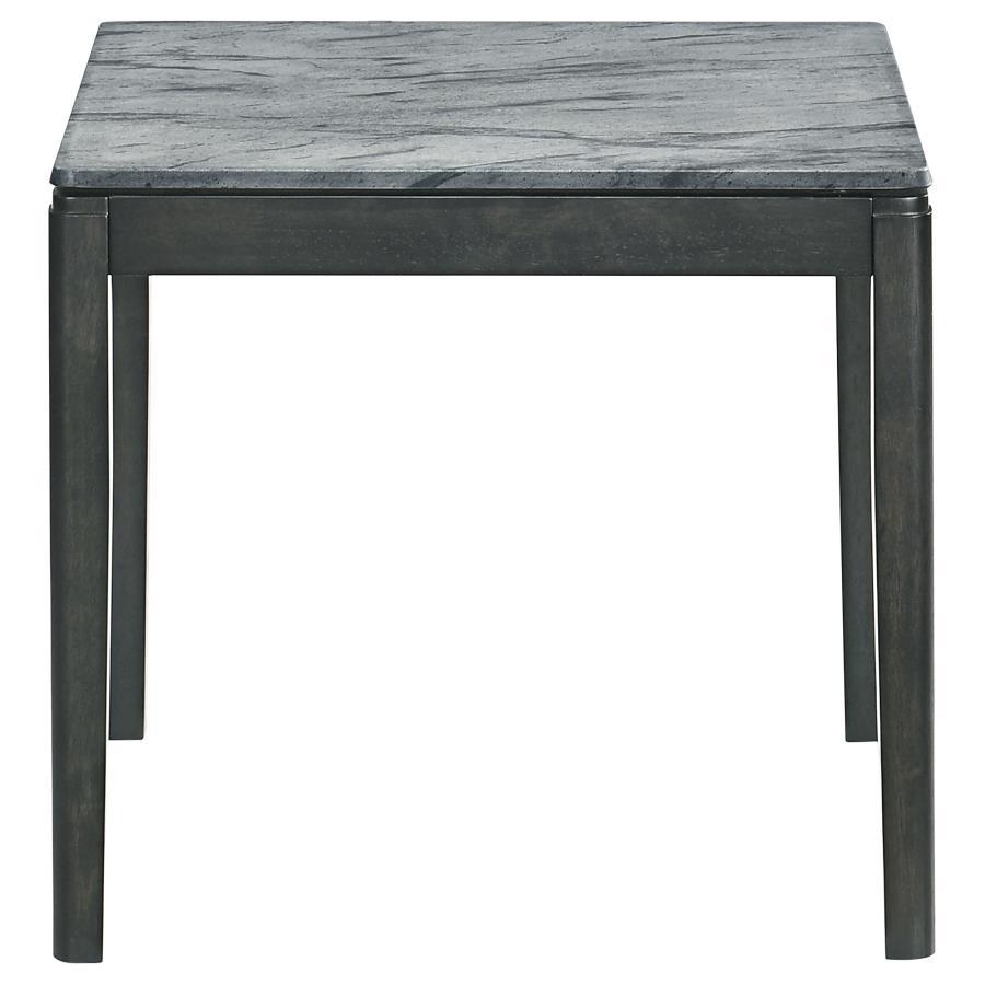 Mozzi - Square Faux Marble Side End Table - Gray And Black CoasterEssence