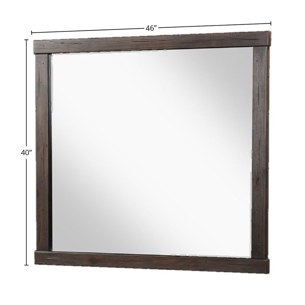 Square Mirror With Knotty - Brown Bernards Furniture