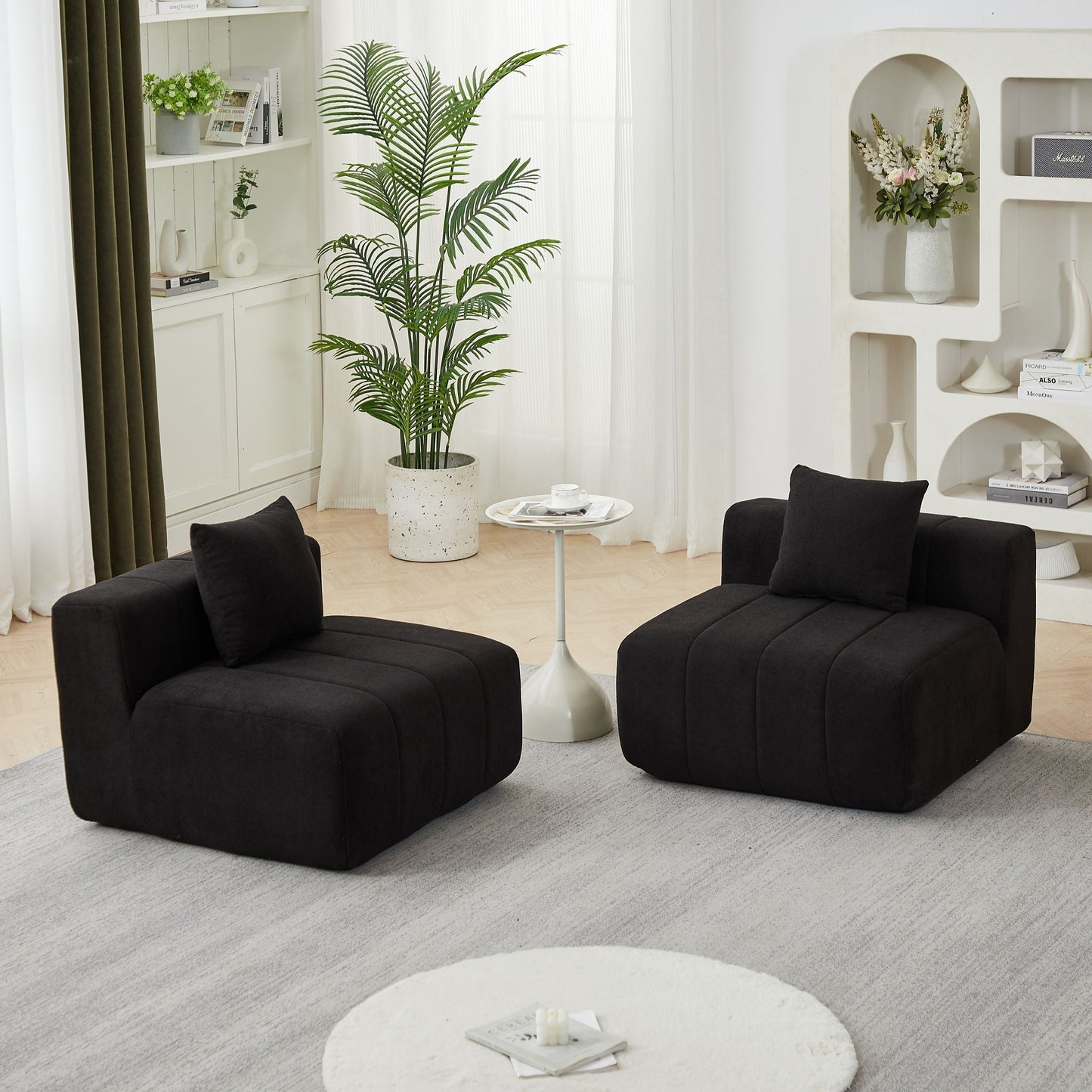 Modular Sectional Sofa With 2 Pillows, Symmetrical Design Home Essentials