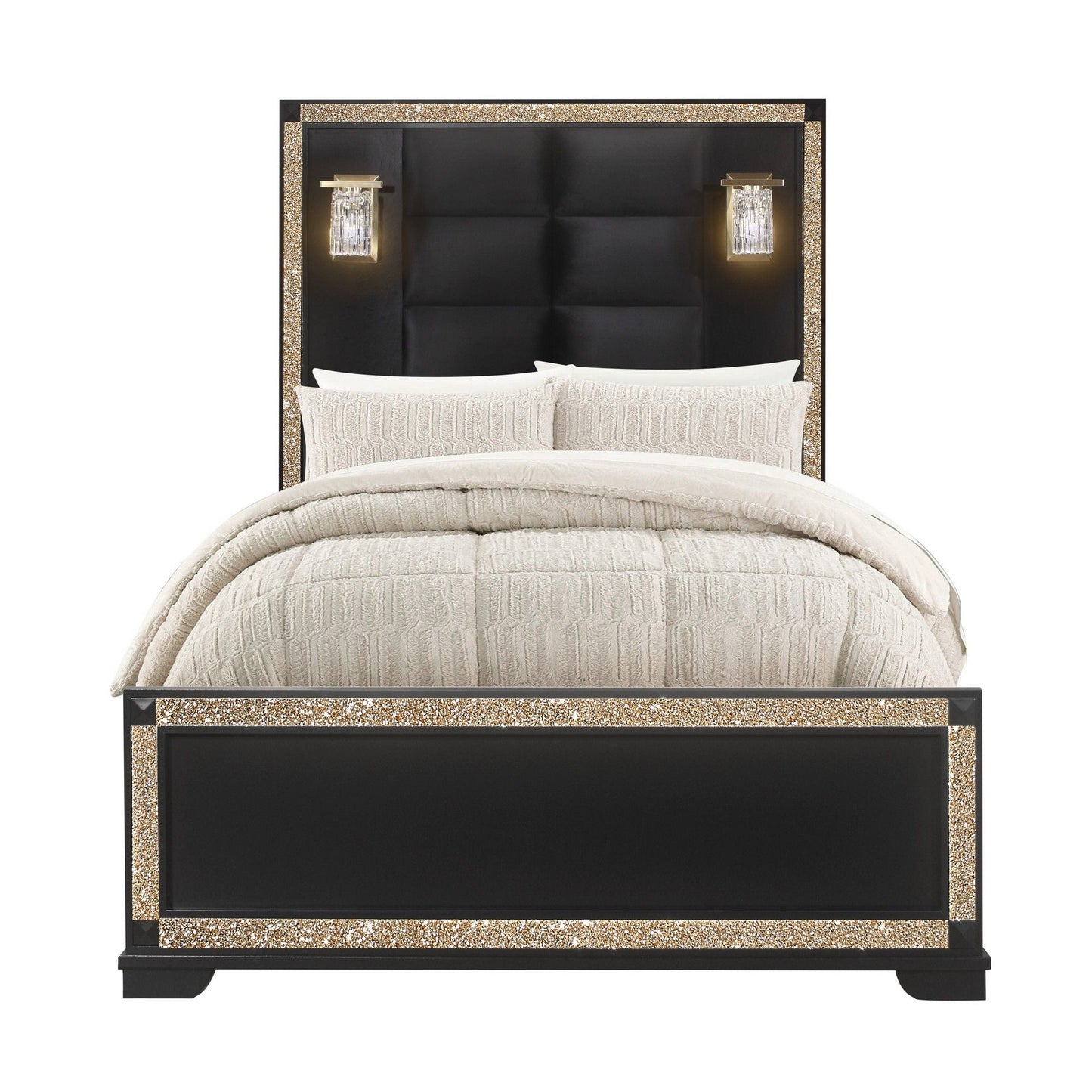 Lively - Bed With Lamps, Elegant Design Global Furniture USA