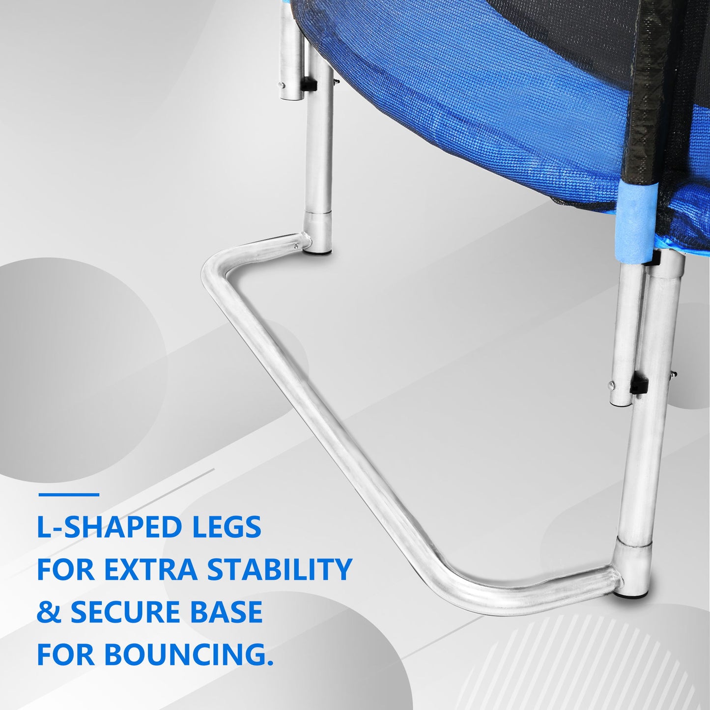 Yc 8Ft Trampoline Outer Net With Soft Basketball Board, Ball And Inflator - Blue Daily Nest