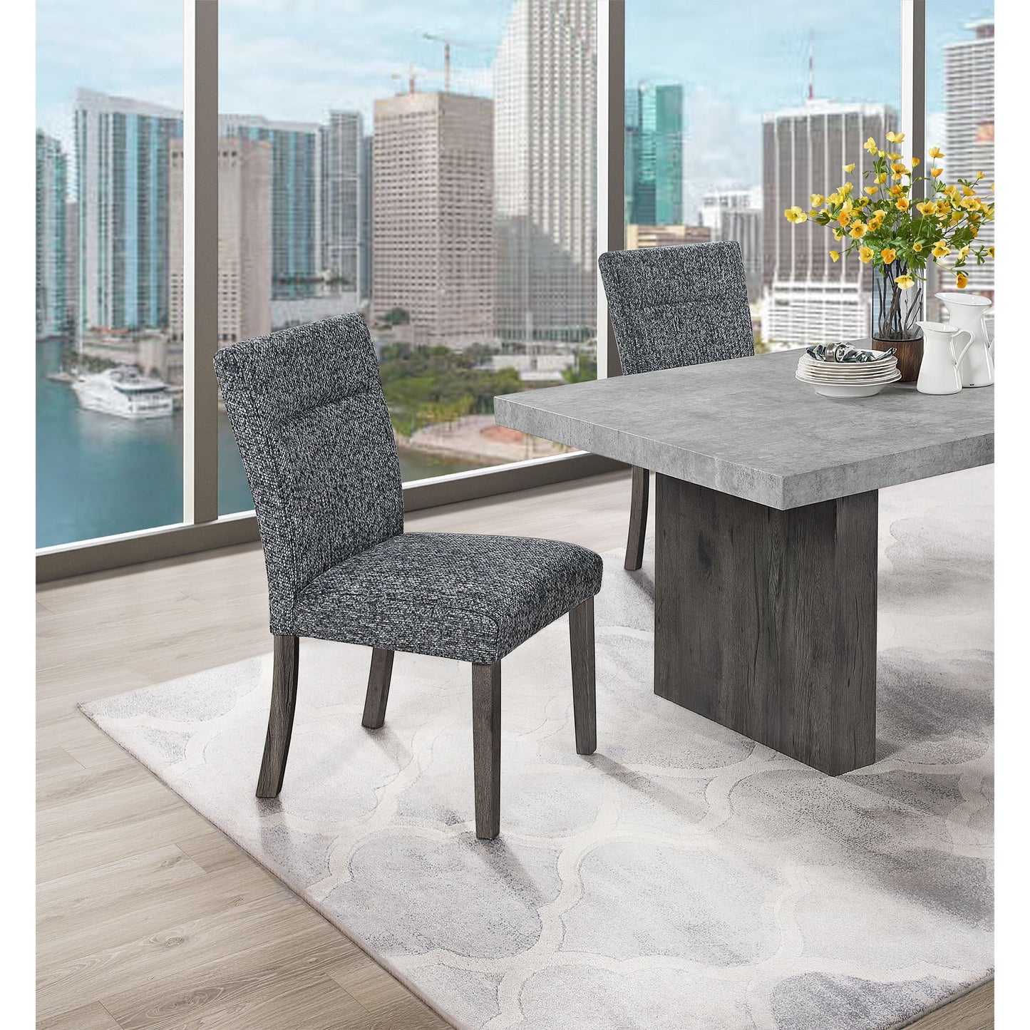 Sharon - Dining Chair With Extended Back (Set of 2) - Gray Global Furniture USA