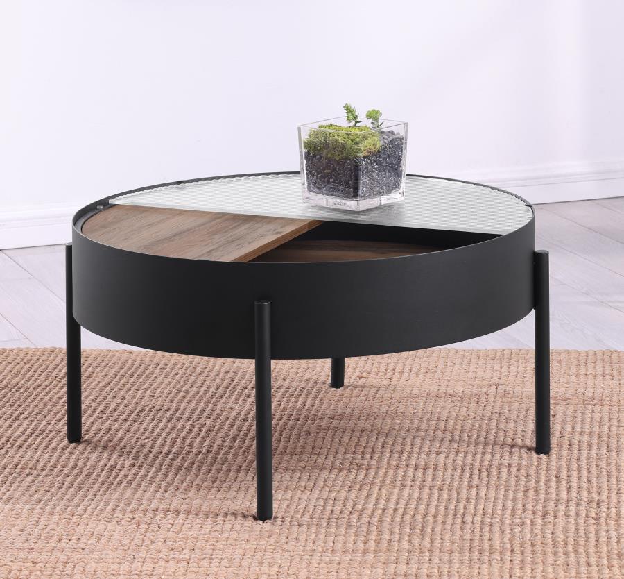 Ozella - Round Table With Hidden Storage Sandy Coaster Fine Furniture