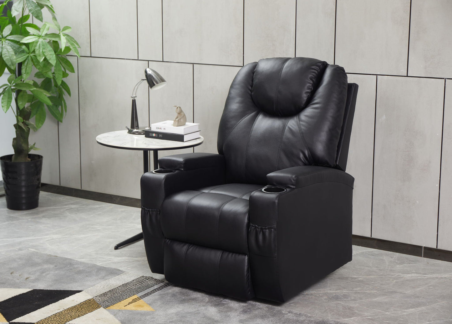 Modern Recliner Chair With Cup Holders, Remote Control Home Essentials
