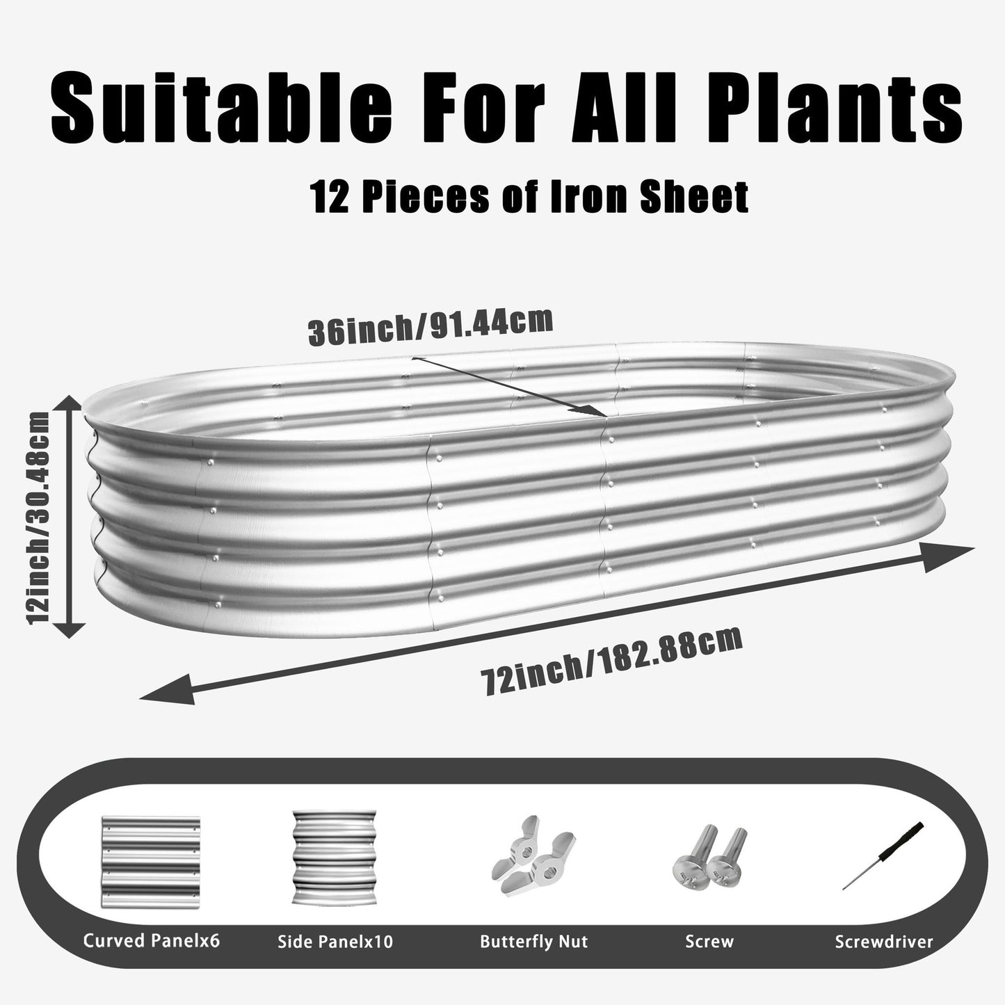 Heavy Duty Galvanized Raised Garden Bed Kit For Vegetables, Flowers & Herbs Daily Nest