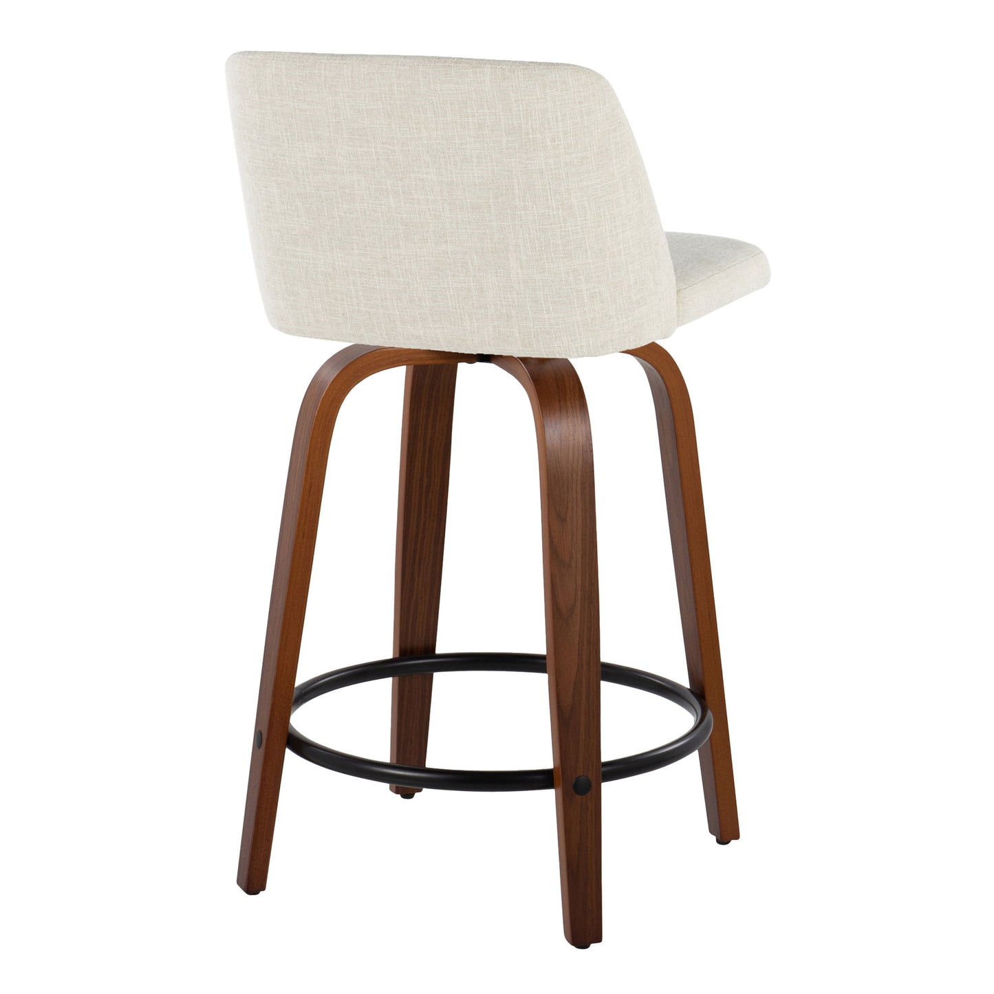 Toriano - Contemporary Fixed Height Counter Stool Swivel With Round Footrest (Set of 2) Lumi Source