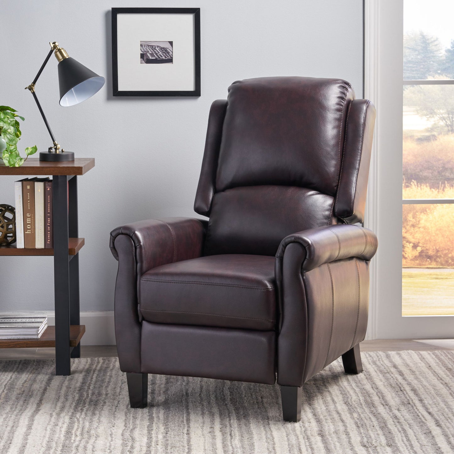 Memphis - Standard Recliner Club Chair - Burgundy Noble House
