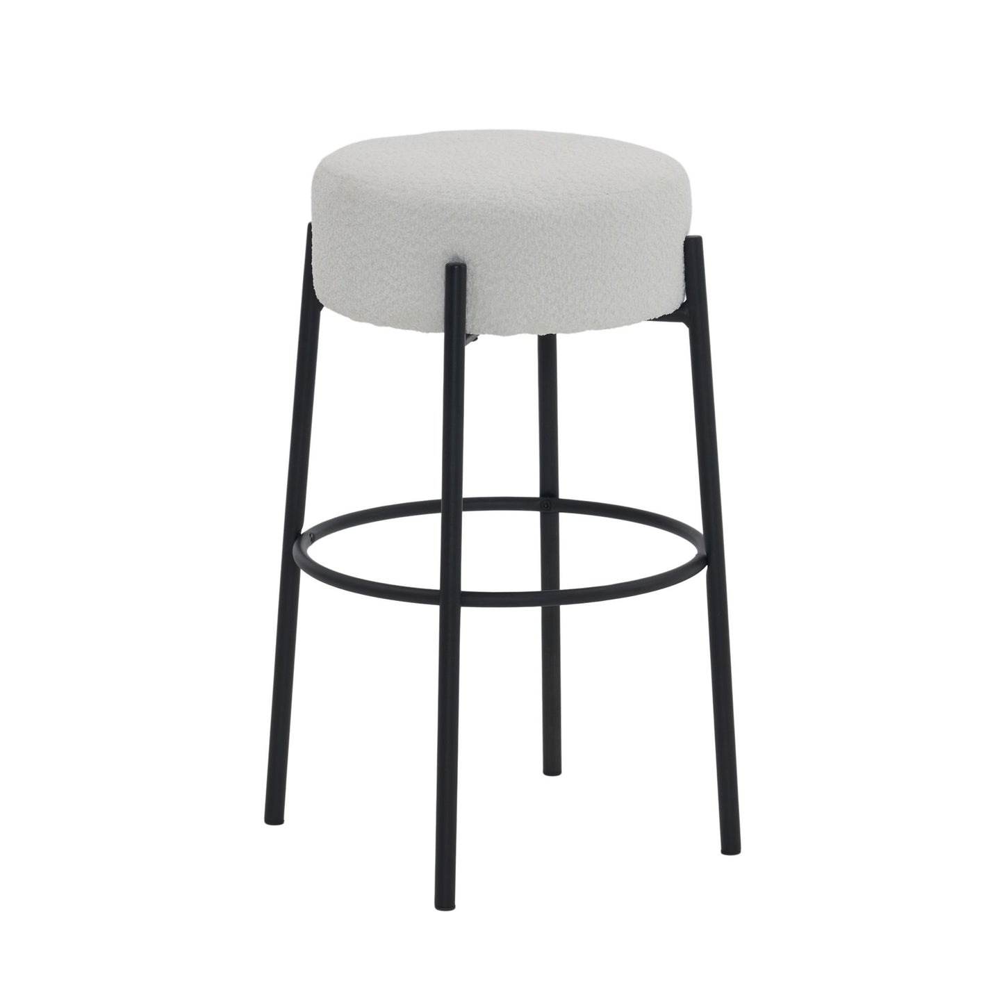 Round High Bar Stools (Set of 2), Contemporary Upholstered Dining Stools For Kitchens, Coffee Shops And Bar Stores Home Essentials
