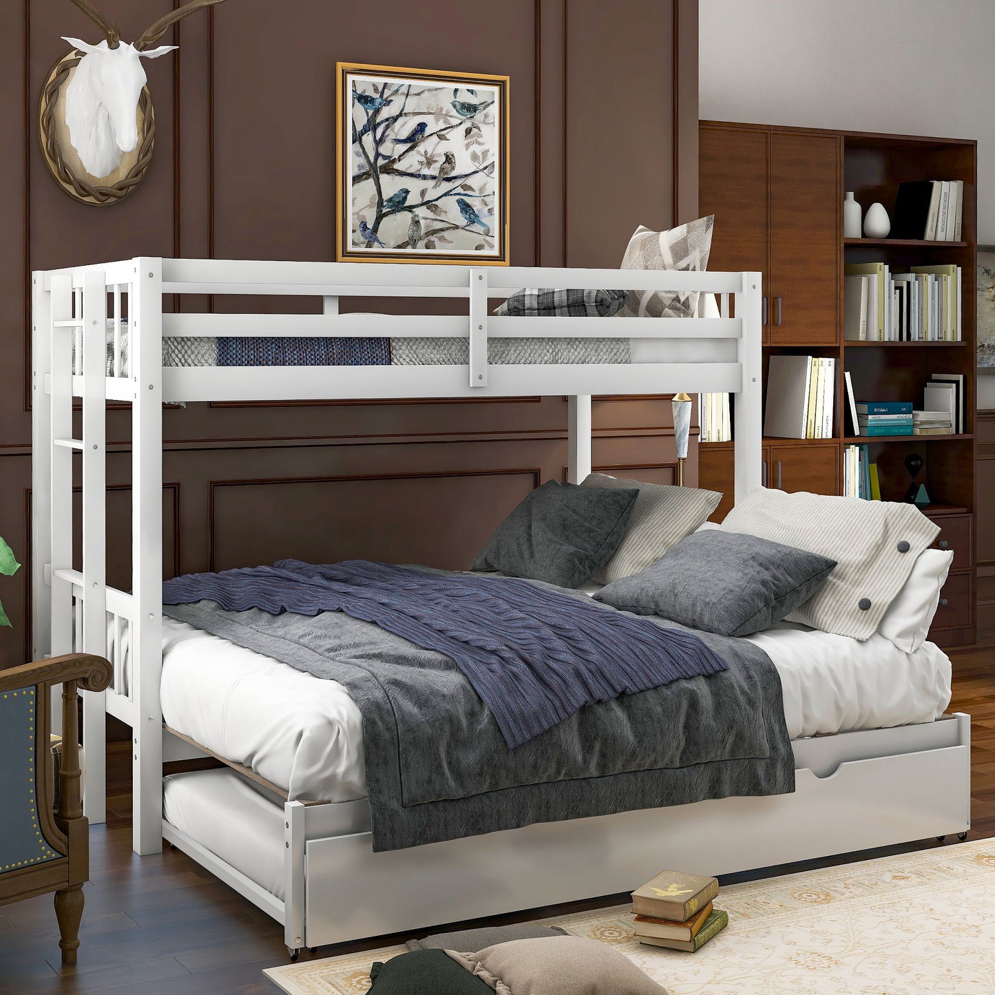 Smooth Mobility Bunk Bed With Trundle Hearth and Haven