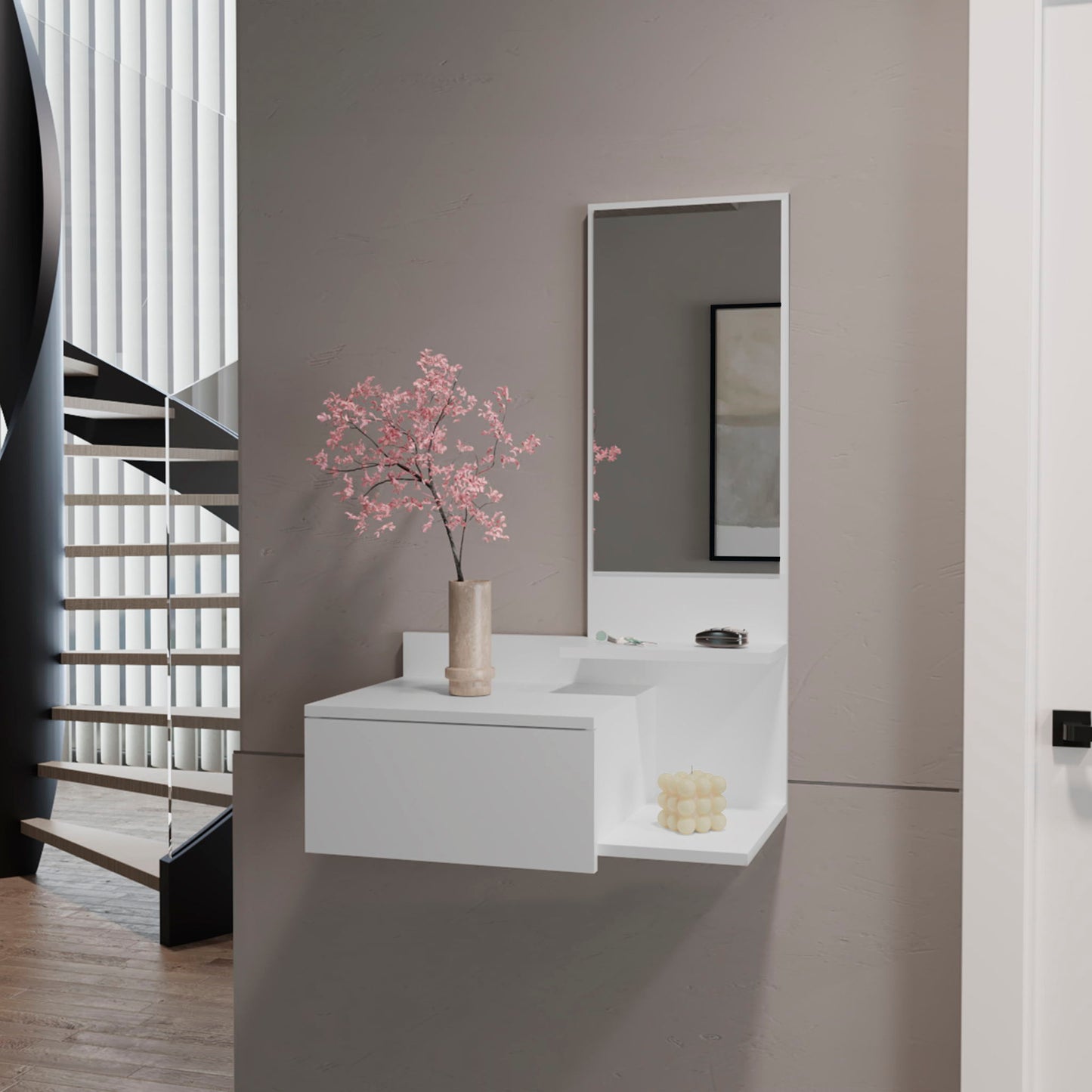 Lowell - Floating Hallway Cabinet Home Essentials