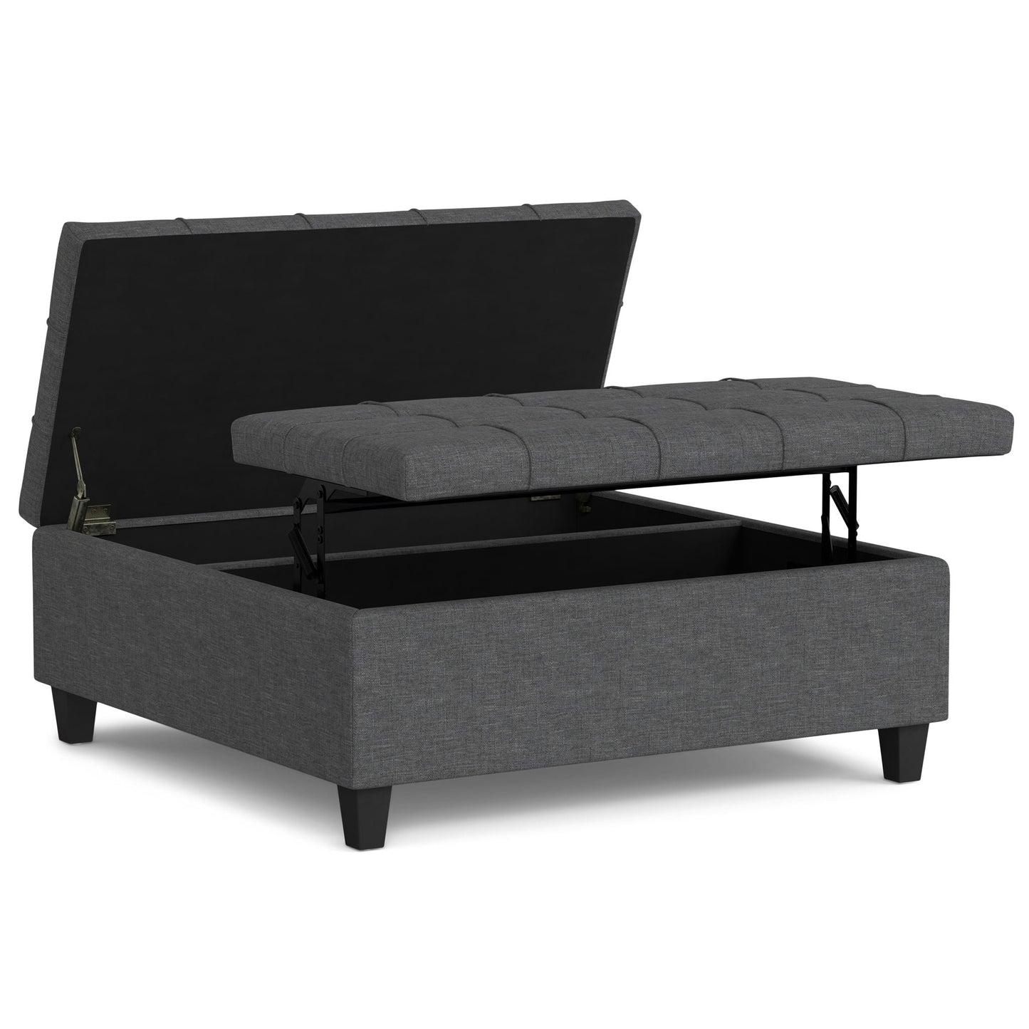 Harrison - Upholstered Coffee Table Storage Ottoman Simpli-Home