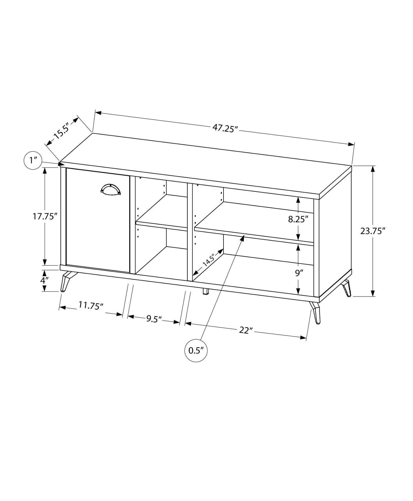 TV Stand, Console, Media Entertainment Center, Storage Cabinet, Contemporary & Modern 8th Street