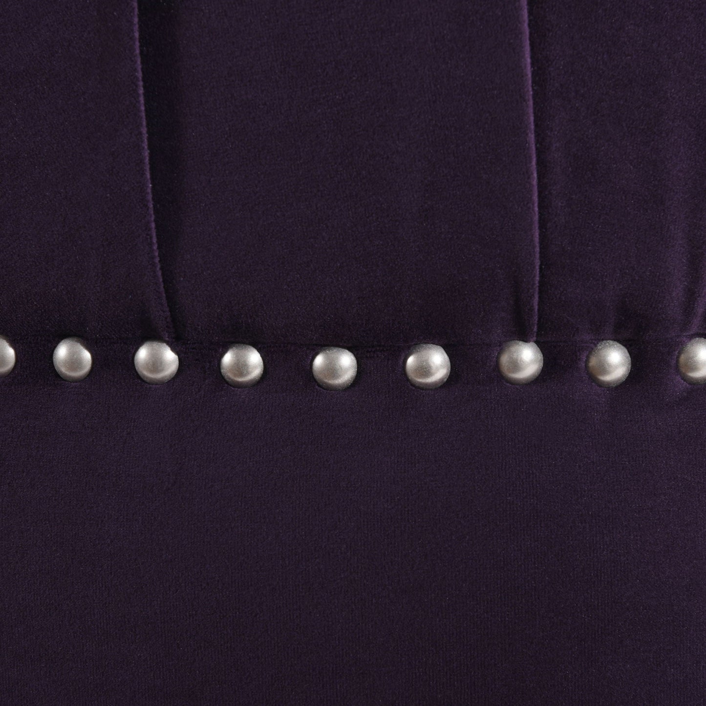 Dawn - Tufted Round Ottoman Nailhead Accents - Purple Jennifer Taylor Home