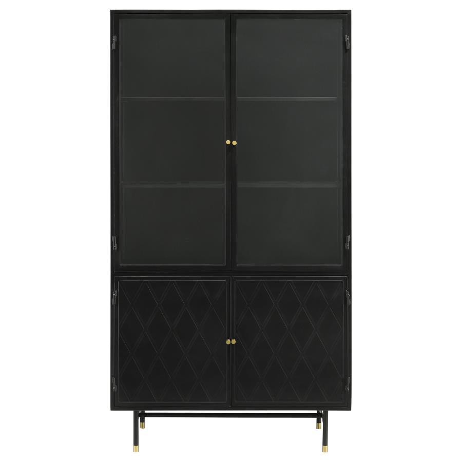 Santiago - 4 Door Metal Tall Storage Cabinet - Matte Black CoasterElevations