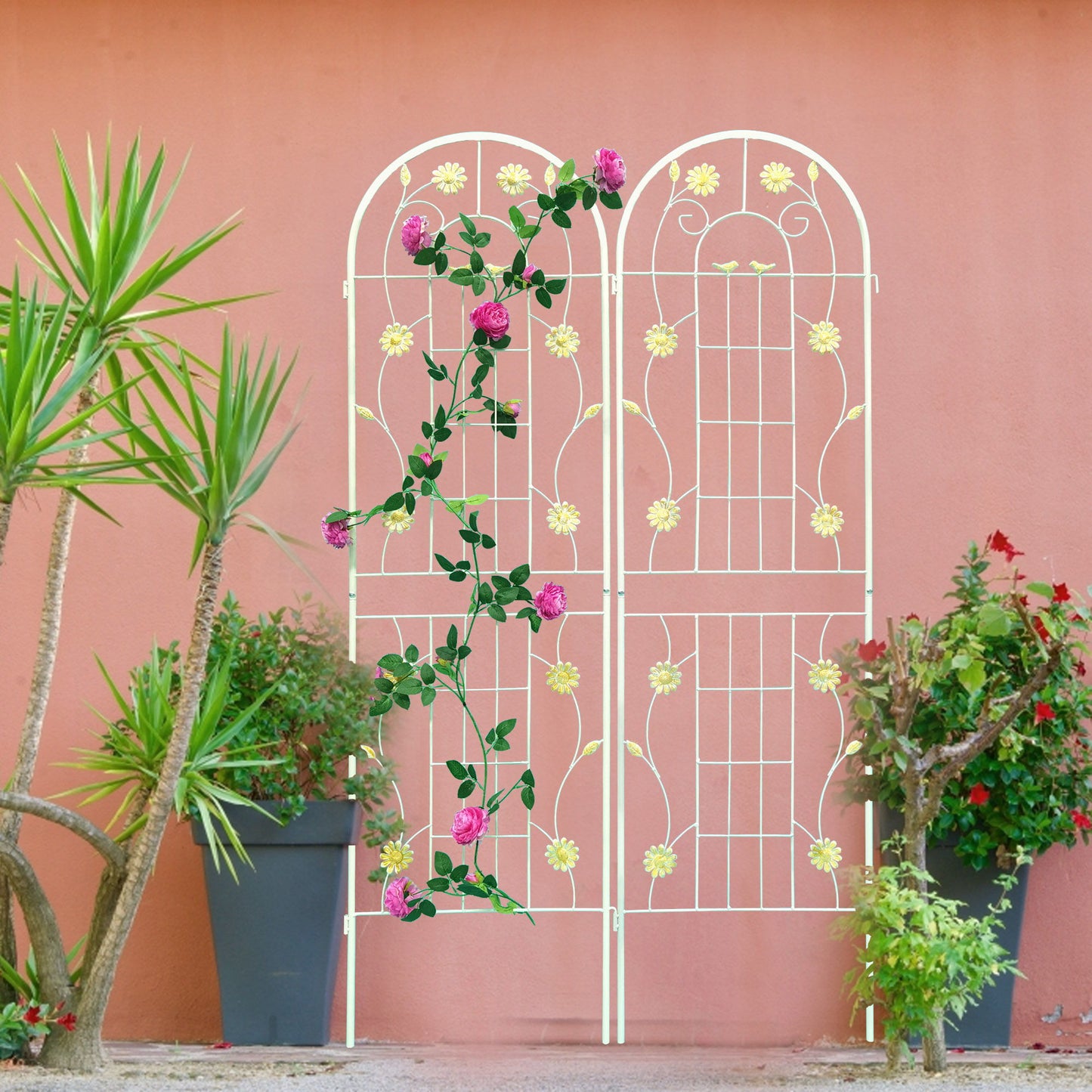 Metal Garden Trellis Rustproof Trellis For Climbing Plant Outdoor Flower Support Daily Nest