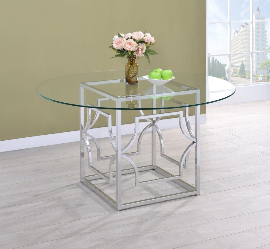 Starlight - Round Glass Top Metal Dining Table Coaster Fine Furniture