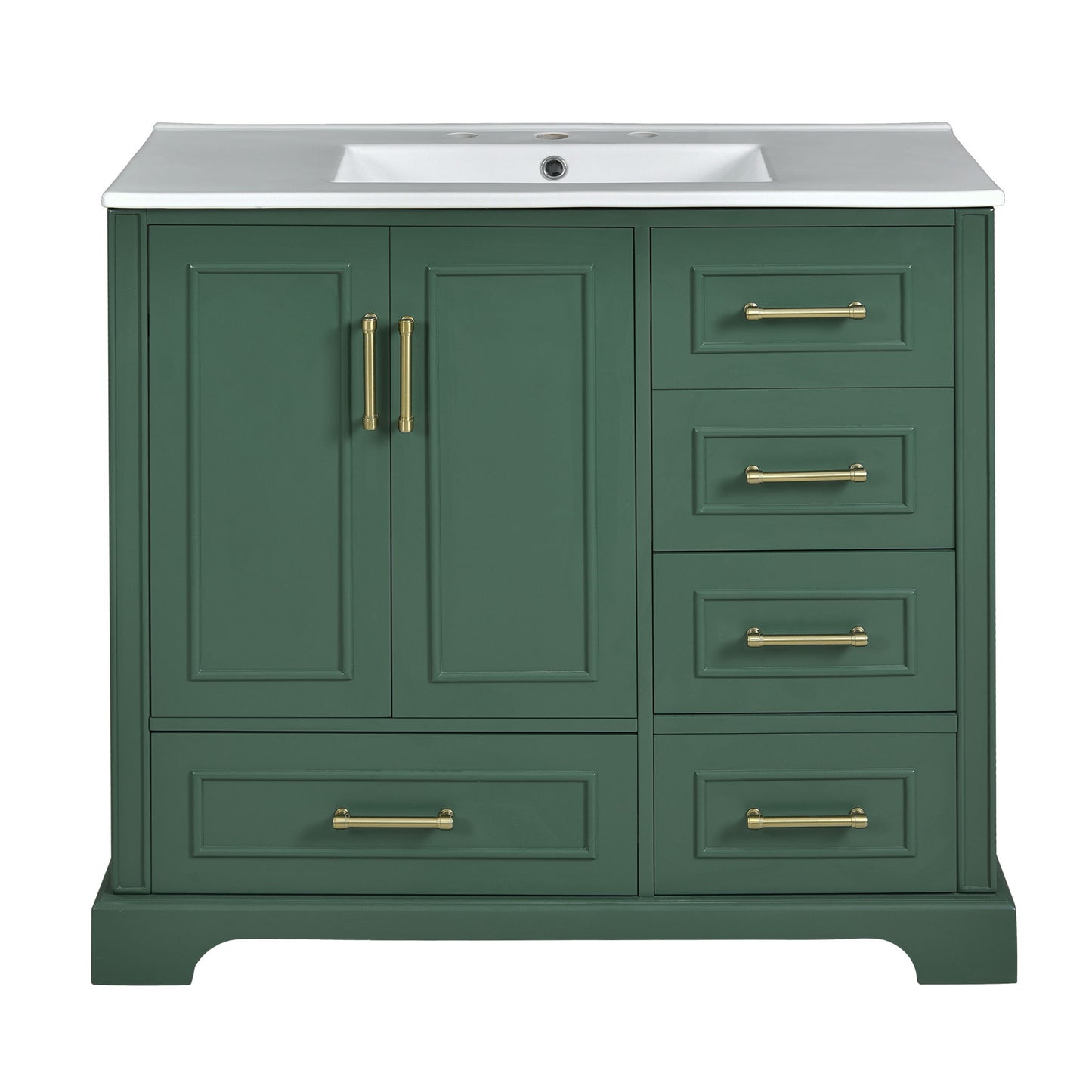 Traditional Bathroom Vanity With Soft Close Doors And Drawers Hearth and Haven