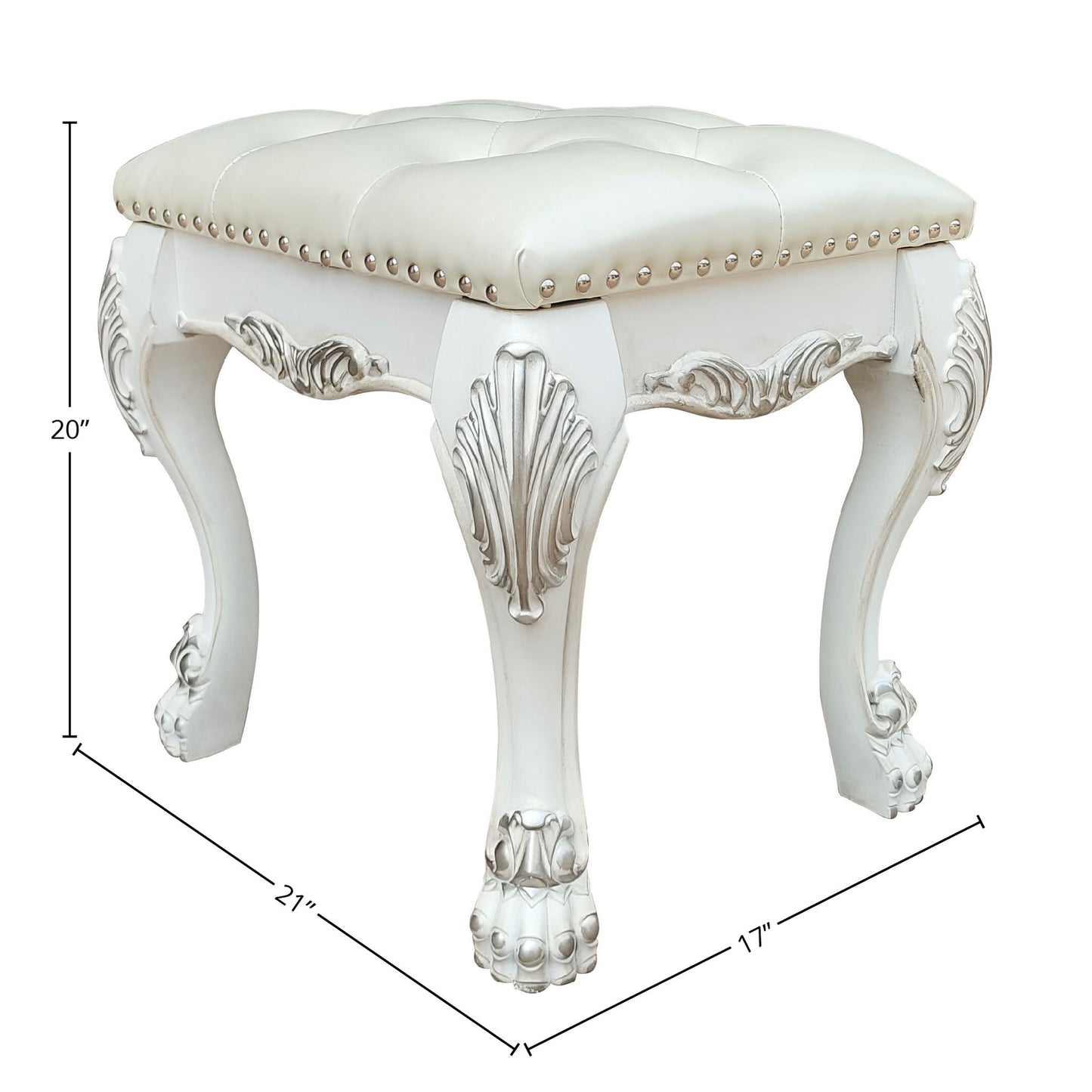 Dresden II - Vanity Stool - Bone White Acme