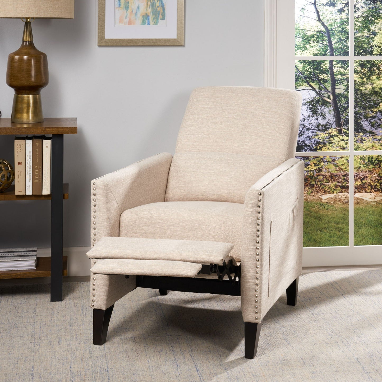 Kiersten - Contemporary Fabric Pushback Recliner Noble House