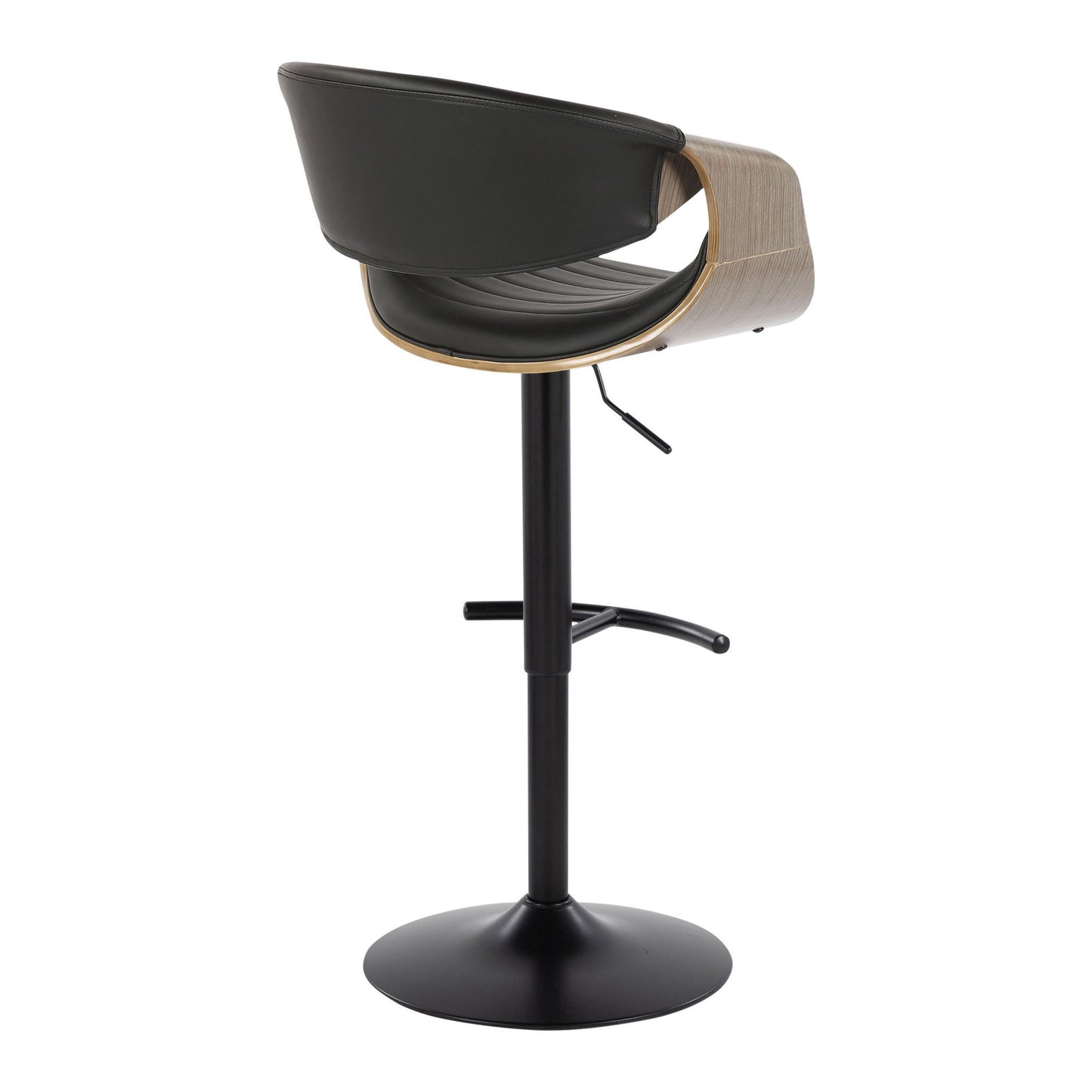 Symphony - Mid Century Modern Adjustable Barstool With Swivel With Rounded T Footrest (Set of 2) Lumi Source