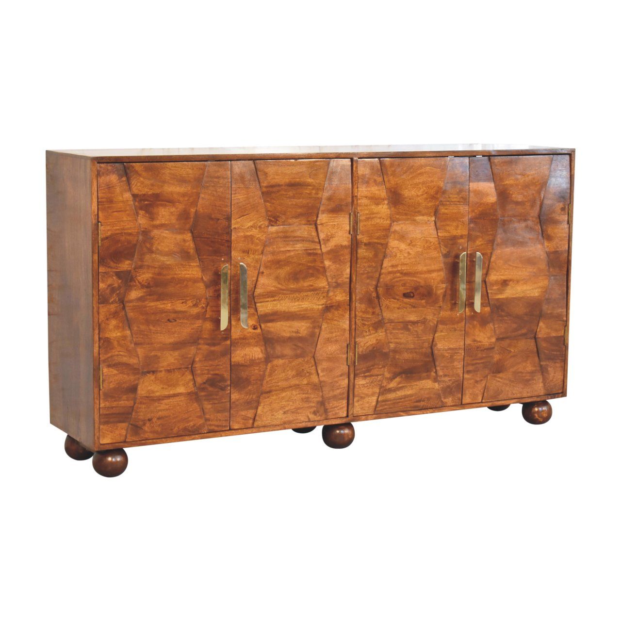 Wavecrest Cabinet, 4 Shelves - Chestnut Artisan Furniture