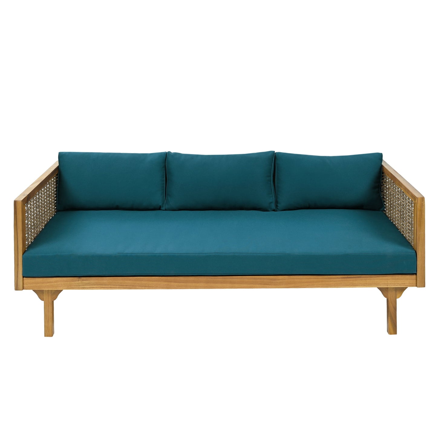 Claremont - 3 Seater Daybed Teak Acacia Wood Water Resistant Cushions Noble House