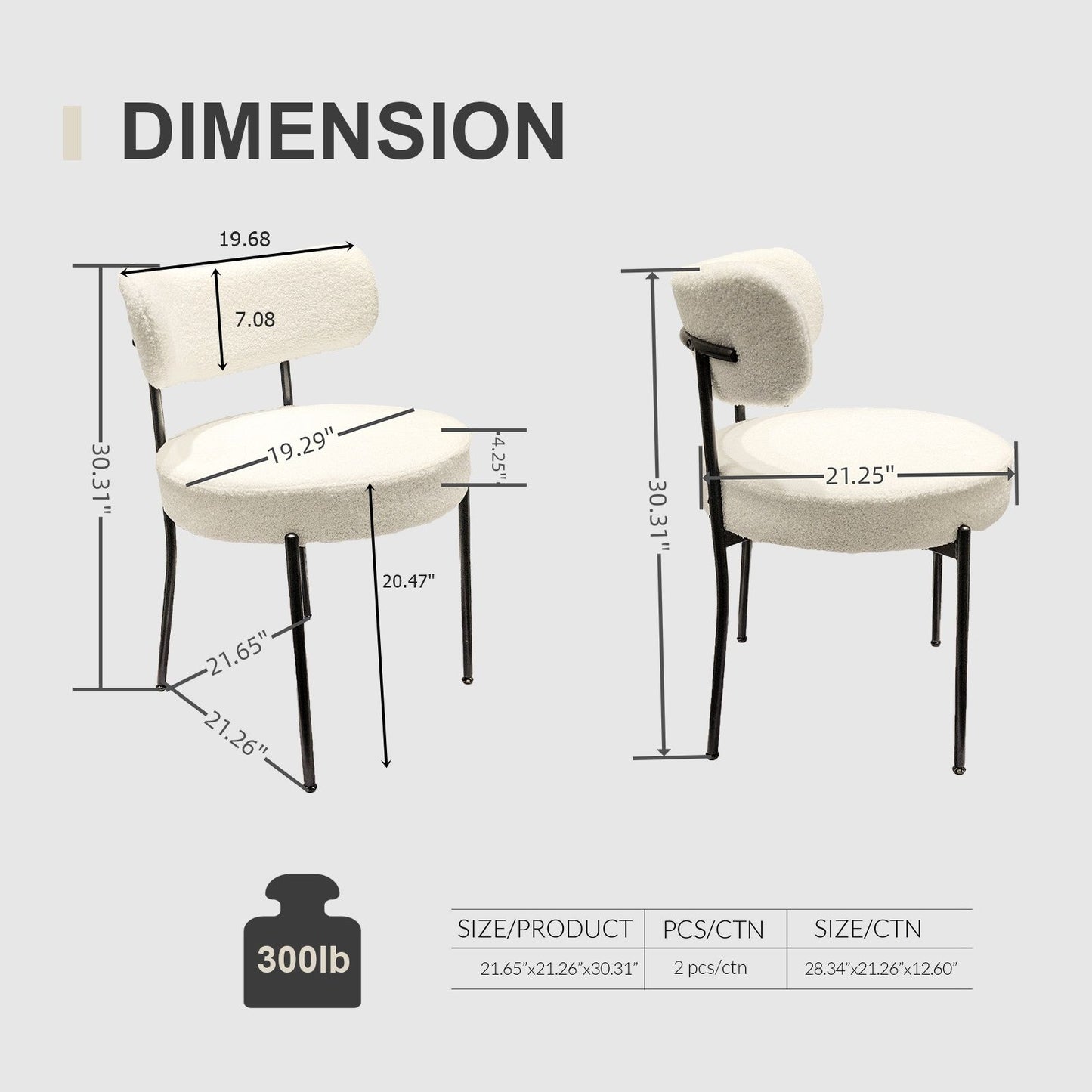 Mid-Century Modern Dining Chair With Curved Backrest Home Essentials