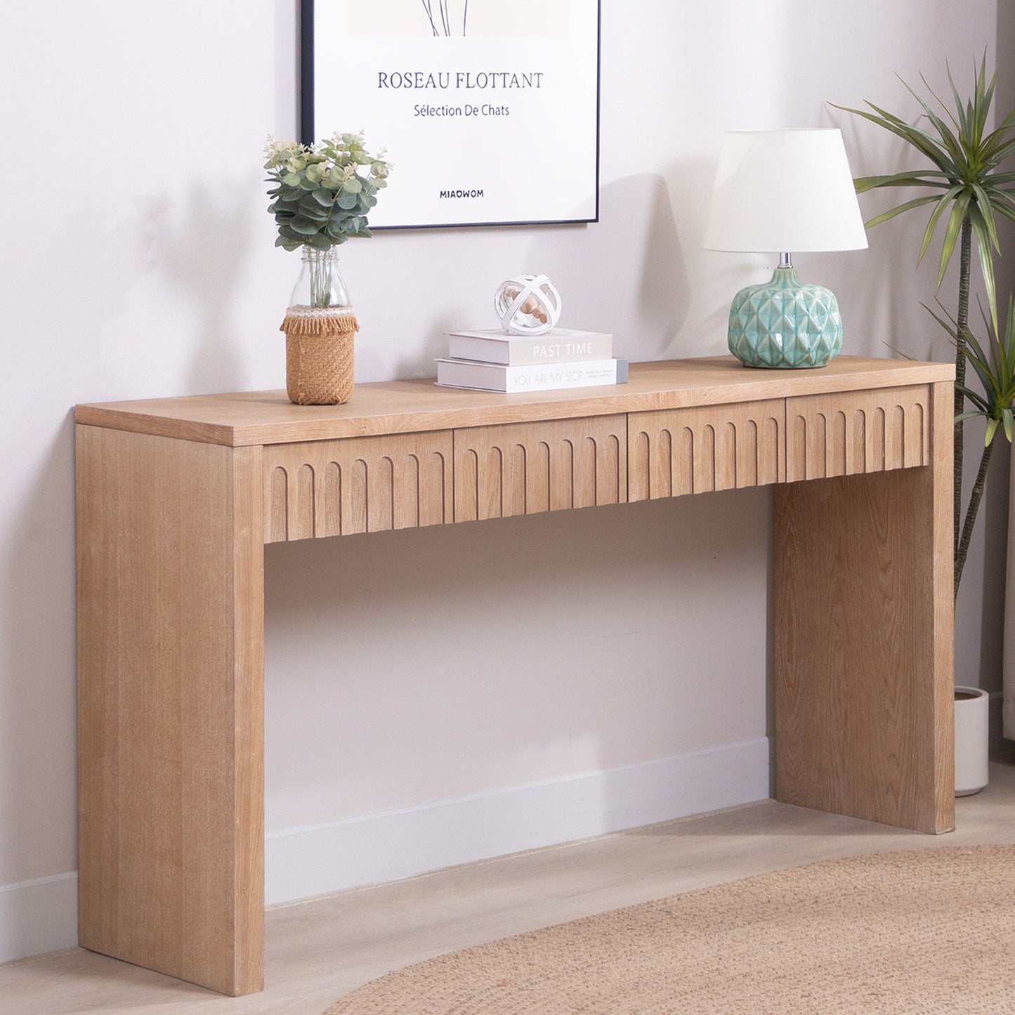 Modern Console Table With 4 Drawers, Entryway Table Home Essentials
