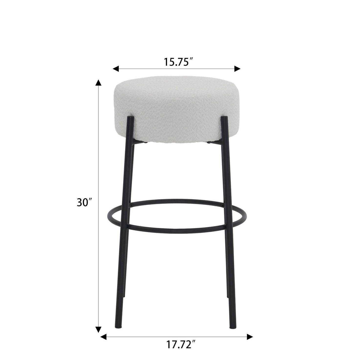 Round High Bar Stools (Set of 2), Contemporary Upholstered Dining Stools For Kitchens, Coffee Shops And Bar Stores Home Essentials