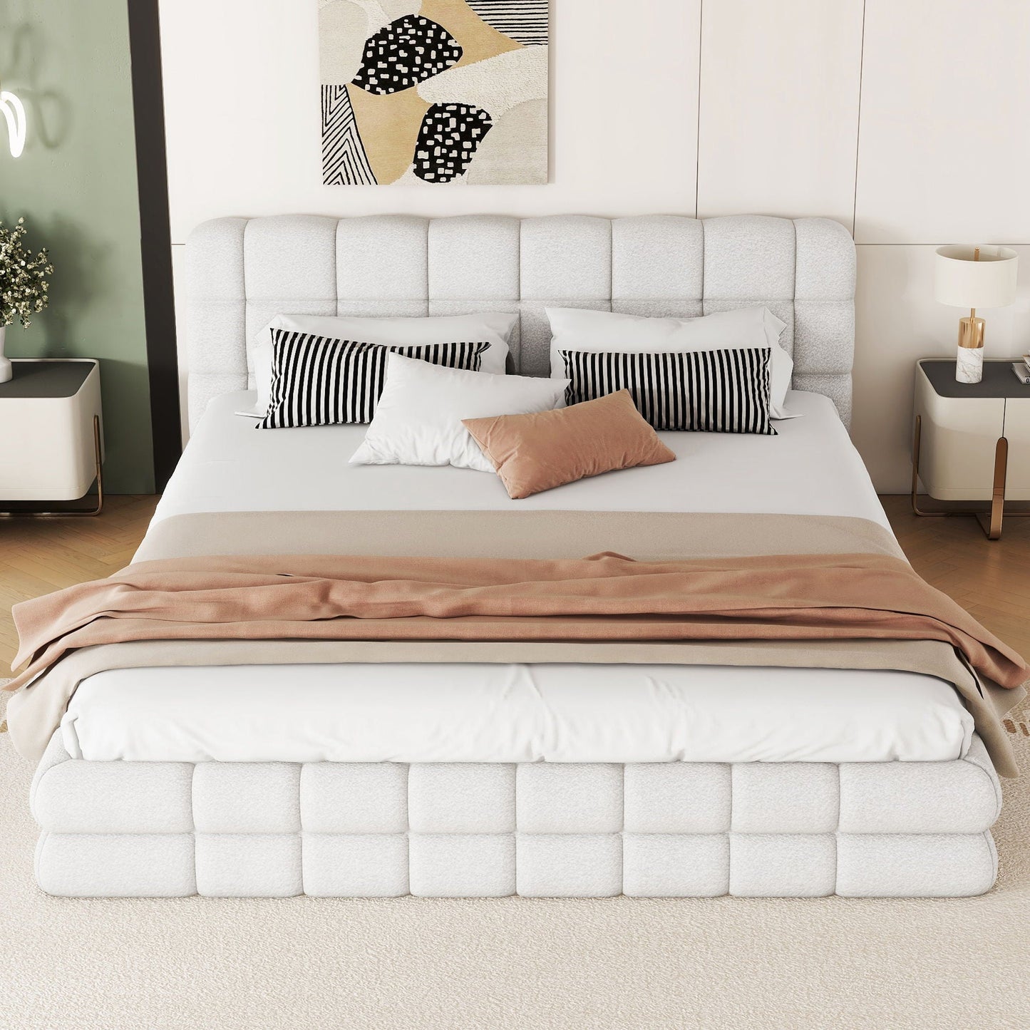 Upholstered Platform Bed With Headboard Dreamland