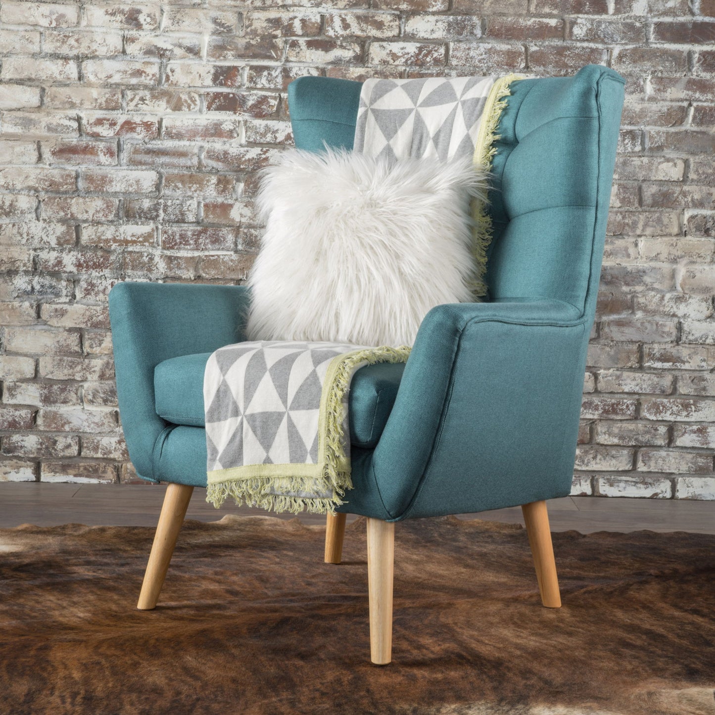 Club Chair With Rubberwood Legs Noble House