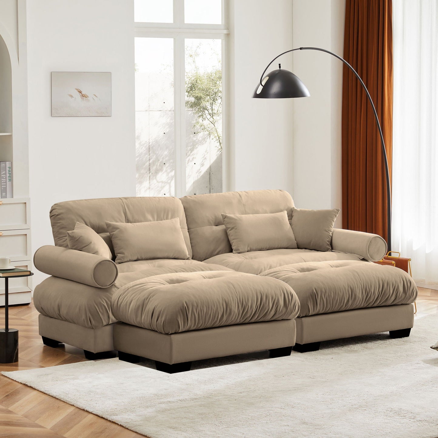 Super Comfort Oversized Modular Sectional Sofa With Movable Ottoman - Snoozhouse