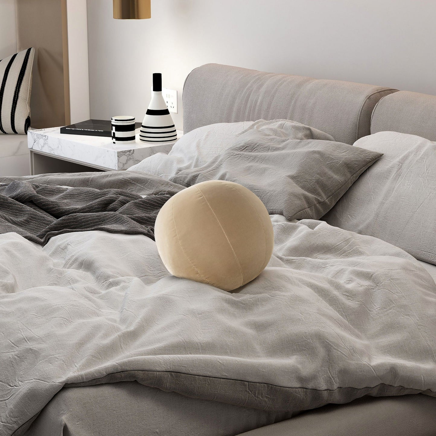 Luna - Round Sphere Accent Ball Throw Pillow Jennifer Taylor Home