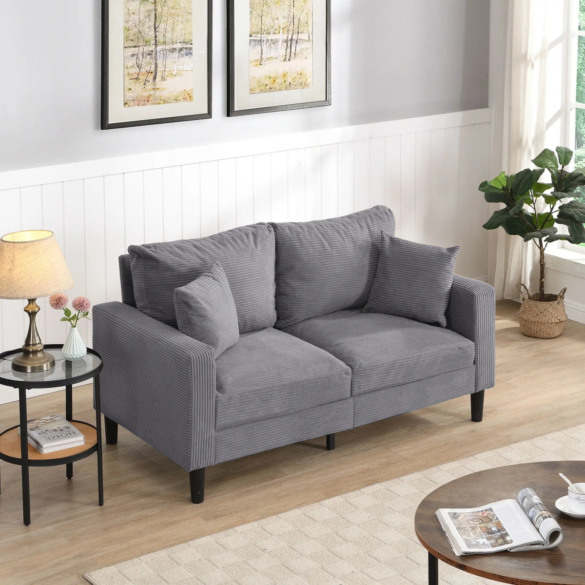 Modern Upholstered Loveseat Sofa, High Resilience Home Essentials