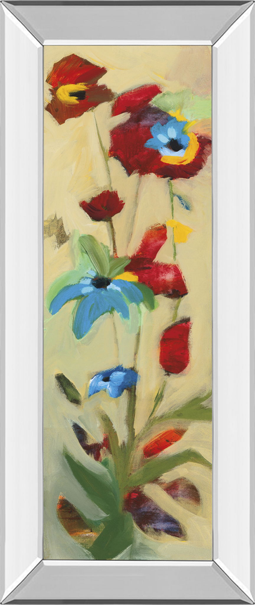 Wildflower Il By Jennifer Zybala - Mirror Framed Print Wall Art - Red Classy Art