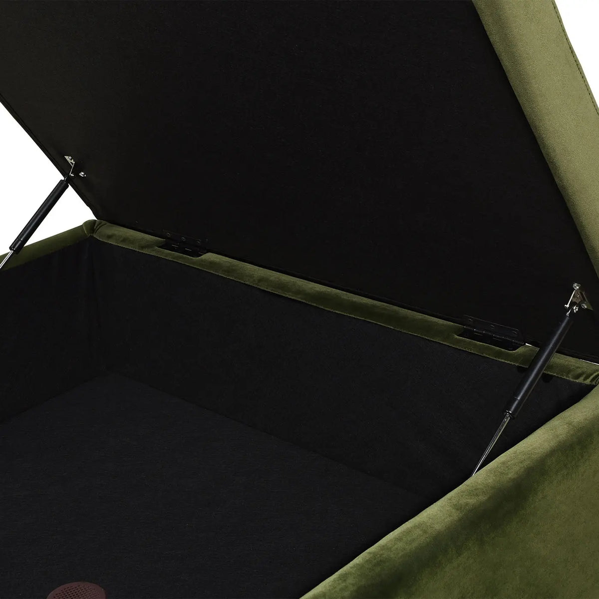 Knox - Square Storage Cocktail Ottoman - Olive Green Jennifer Taylor Home