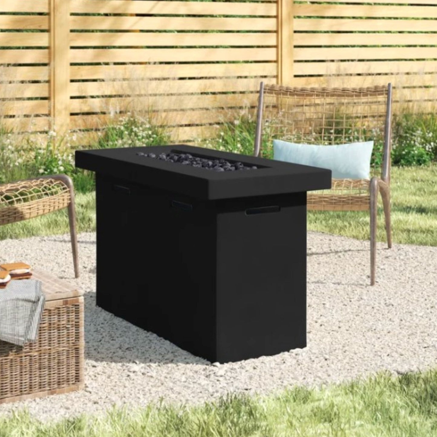 Reinforced - Propane Outdoor Fire Pit Table LSI Patio Furniture