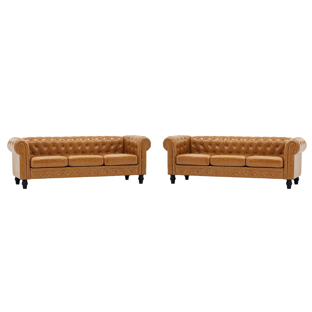 2 Piece Sofa Set With Rolled Armrests Home Essentials