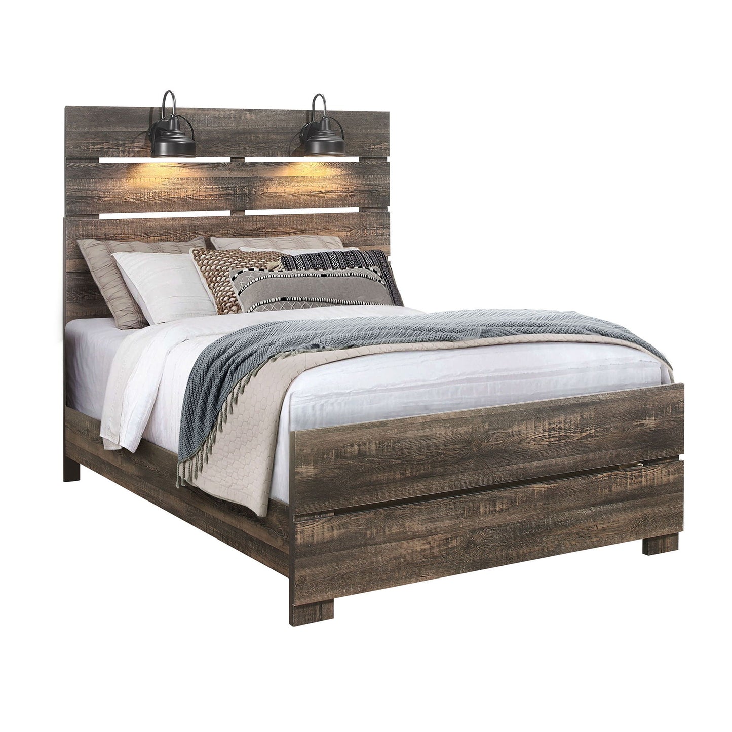 Monica - Bed With Panel Style And Slat Headboard Global Furniture USA