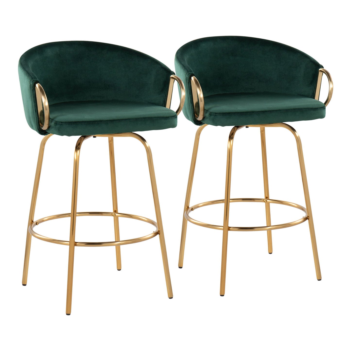 Claire - Contemporary & Glam Counter Stool (Set of 2) Lumi Source