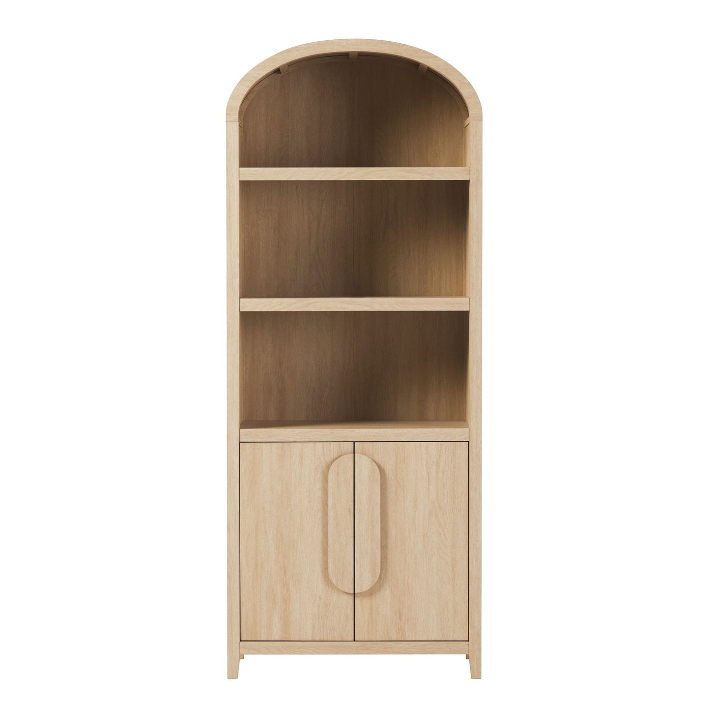Modern 3 Shelf Open Arched Bookcase Cabinet Walker Edison