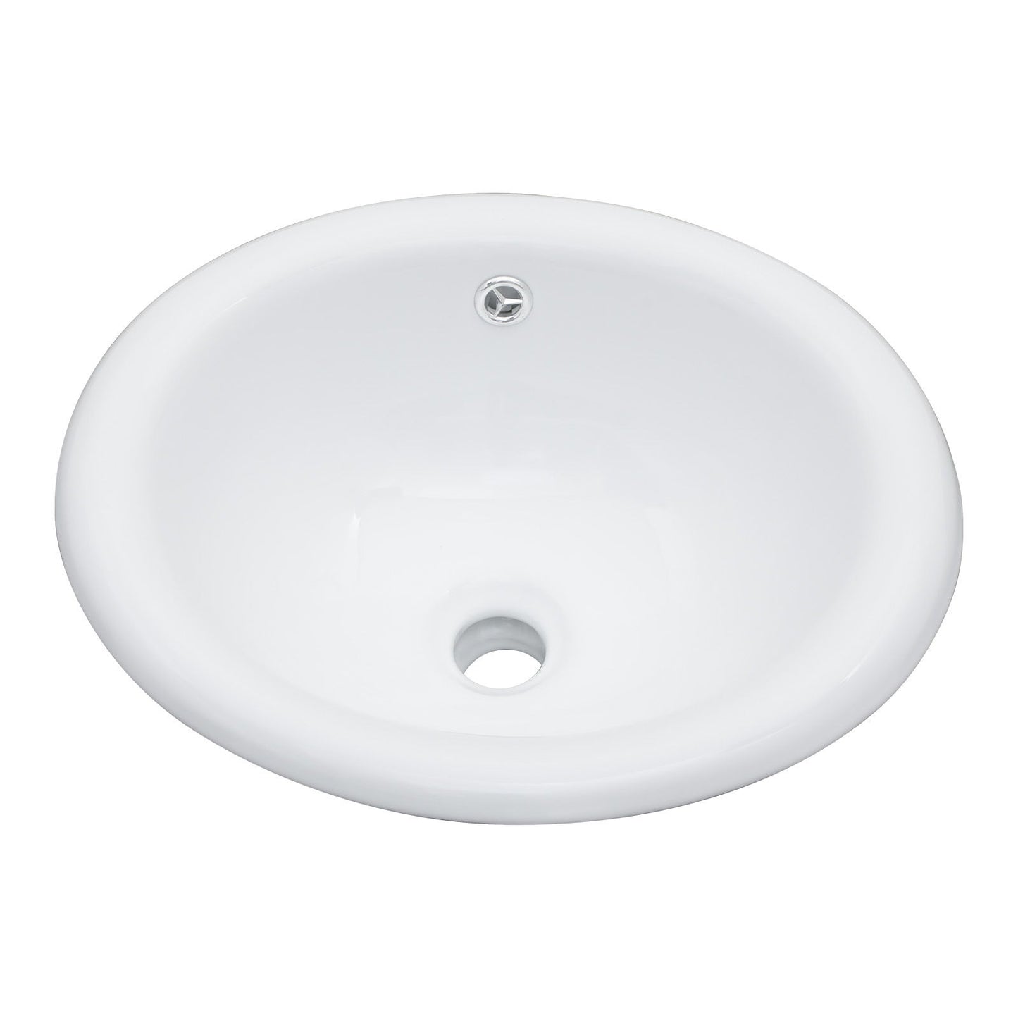 Semi Recessed Bathroom Sink With Countertop Vessel Design, 17" X 15.5" - White Daily Nest