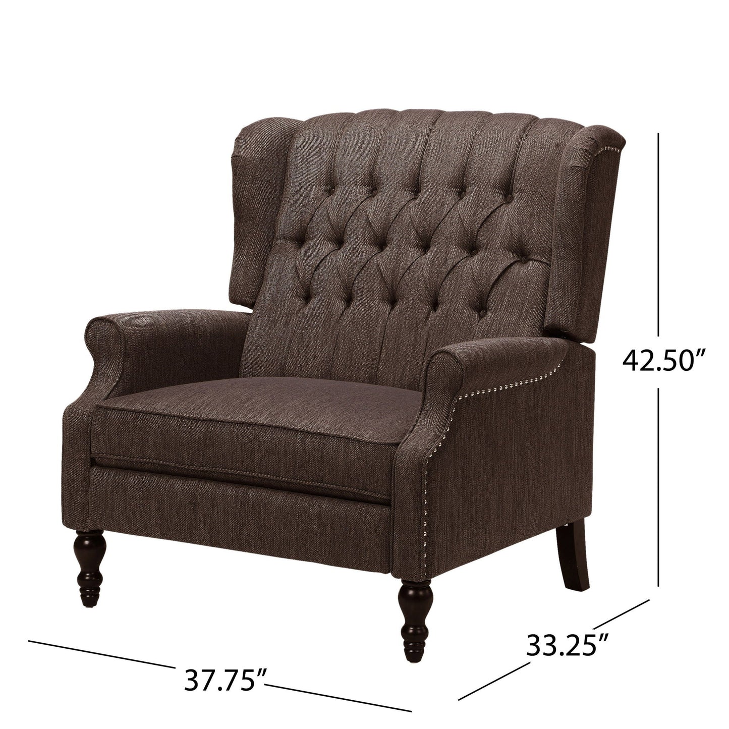 Dunham - Contemporary Fabric Tufted Oversized Pushback Recliner Noble House