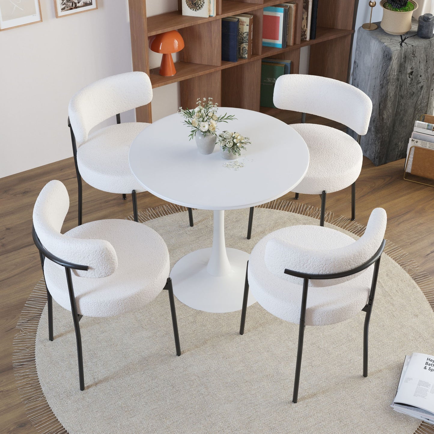 Mid-Century Modern Dining Chair With Curved Backrest Home Essentials